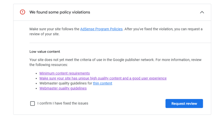 “We Found Some Policy Violations” – How to Fix Low-Value Content and AdSense Issues